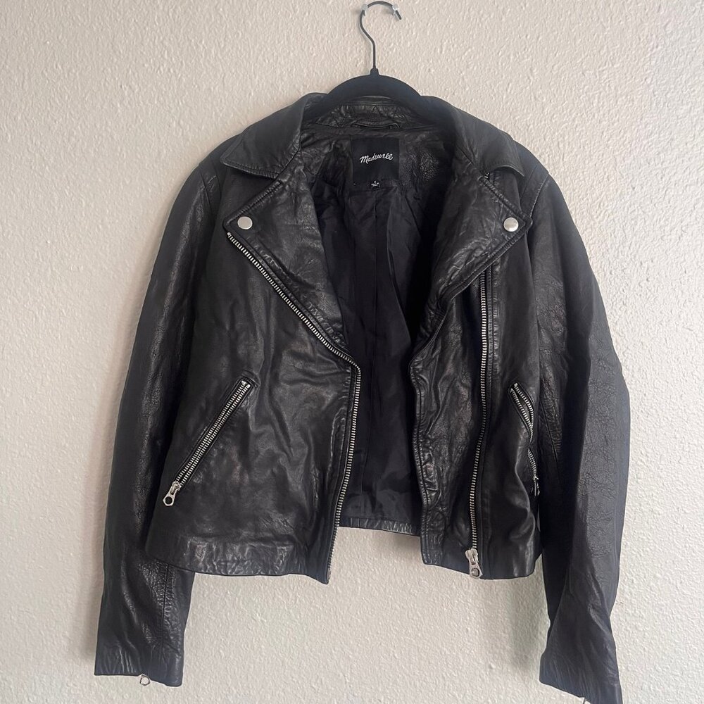 Madewell washed motorcycle leather jacket